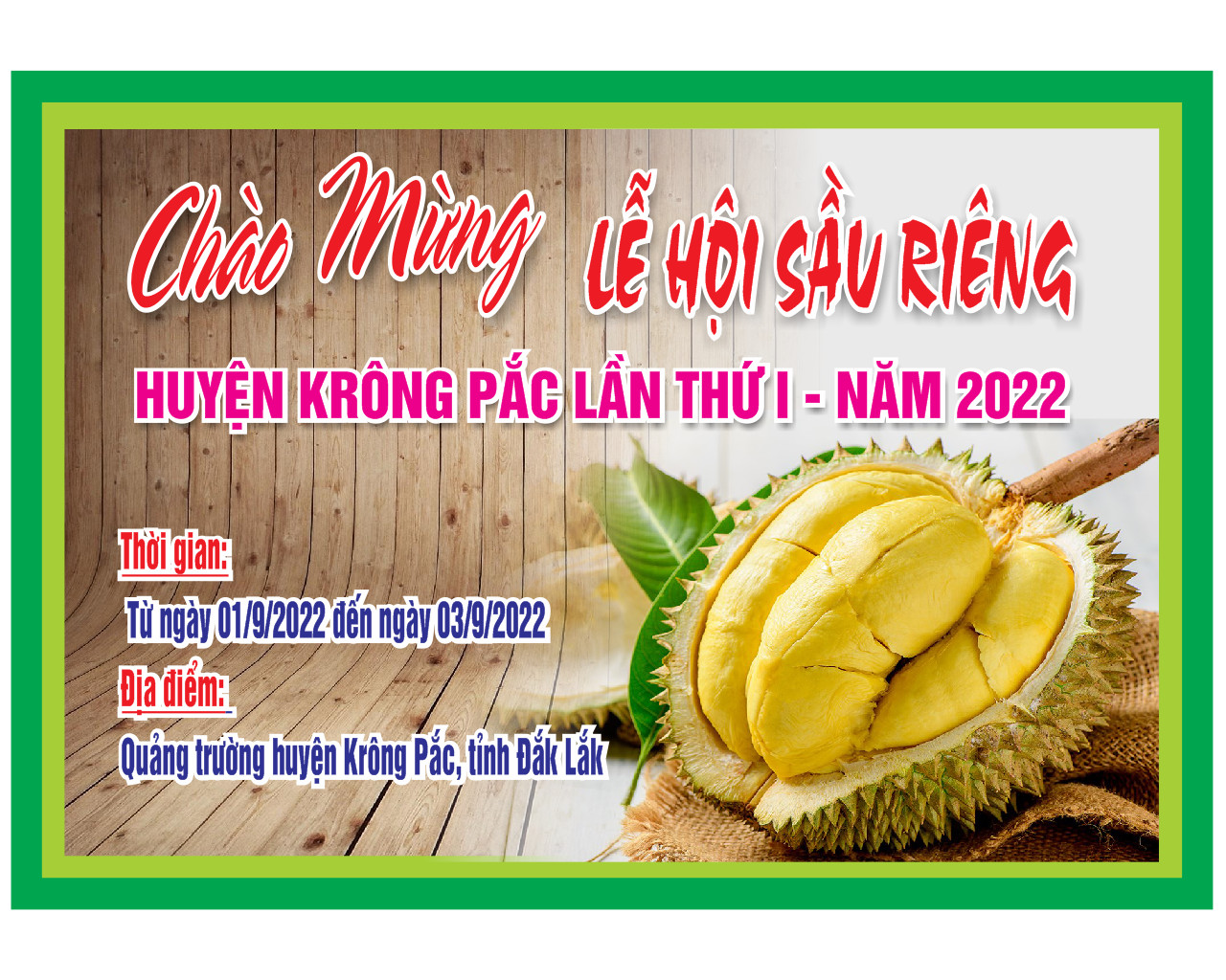 Lễ hội Sầu riêng huyện Krông Pắc lần thứ I, năm 2022